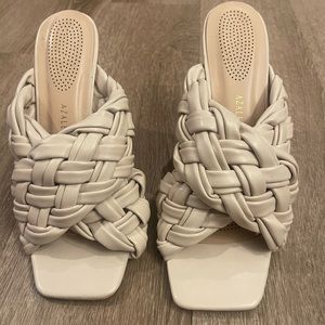 Nude Braided Heels-Size 8